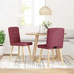 vidaXL Chaises à manger lot de 2 rouge bordeaux tissu