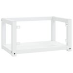 vidaXL Cadre de lavabo de salle de bain mural Blanc 59x38x31 cm Fer