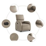 vidaXL Fauteuil inclinable électrique cappuccino similicuir