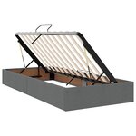 vidaXL Lit de rangement LED avec matelas Gris foncé 200 x 200 cm Tissu