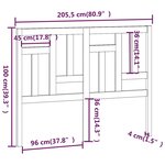 vidaXL Tête de lit 205 5x4x100 cm Bois massif de pin