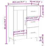 vidaXL Buffet chêne fumé 69 5x34x90 cm bois d'ingénierie