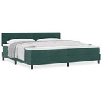 vidaXL Lit à ressorts avec matelas Vert foncé 200 x 200 cm tissu