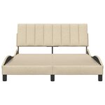 vidaXL Cadre de lit sans matelas crème 140x190 cm tissu