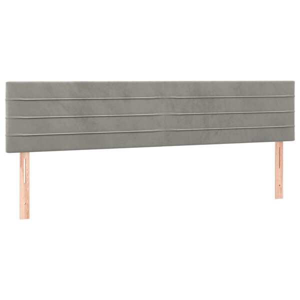 vidaXL Têtes de lit 2 Pièces Gris clair 100x5x78/88 cm Velours