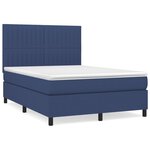 vidaXL Sommier à lattes de lit avec matelas Bleu 140x200 cm Tissu
