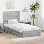 vidaXL Lit de Rangement Gris Sonoma 100 x 200 cm Bois d'ingénierie