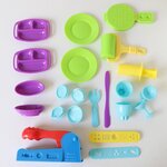 PRIMO 288BARGF Kit de pâte a modeler et a jouer sans gluten, mallette contenant 6 bâtonnets et 16 accessoires snack bar.