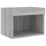 vidaXL Meuble TV muraux 4 Pièces avec lumières LED sonoma gris