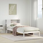 vidaXL Lit bibliothèque sans matelas blanc 100x200 cm bois pin massif