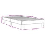 vidaXL Cadre de lit chêne marron 90x190 cm bois d'ingénierie et métal