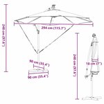 vidaXL Parasol banane à mât déporté Taupe 294 x 294 x 248 cm