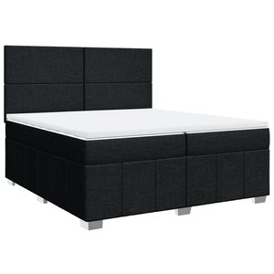 vidaXL Sommier à lattes de lit avec matelas Noir 200x200 cm Tissu