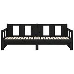vidaXL Lit coulissant Noir Bois de pin solide 2x(90x190) cm