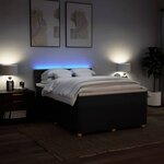 vidaXL Sommier à lattes de lit avec matelas Noir 140x190 cm Tissu