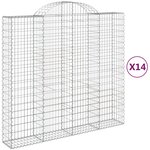 vidaXL Paniers à gabions arqués 14 Pièces 200x50x180/200 cm Fer galvanisé