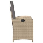 vidaXL Chaises inclinables jardin lot de 2 et coussins résine tressée
