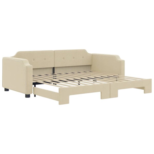 vidaXL Lit de jour avec gigogne sans matelas crème 80x200 cm