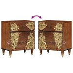 vidaXL Cabinet de chevet avec tiroir marron miel 50 x 33 x 60 cm