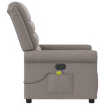 vidaXL Fauteuil de massage inclinable Taupe Tissu