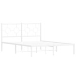 vidaXL Cadre de lit métal avec tête de lit blanc 140x190 cm