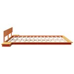 vidaXL Cadre de lit au sol avec tables de nuit marron cire 200x200cm en bois massif
