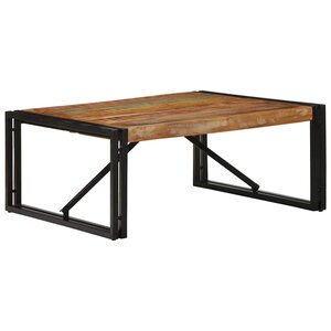 vidaXL Table basse multicolore 80x80x35 cm bois de récupération massif