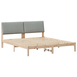 vidaXL Cadre de lit avec tête de lit Marron et gris clair 180 x 200 cm