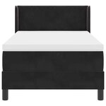 Lit à ressorts vidaXL avec matelas Noir 90x200 cm Velours