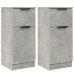 vidaXL Buffets 2 Pièces Gris béton 30x30x70 cm Bois d'ingénierie