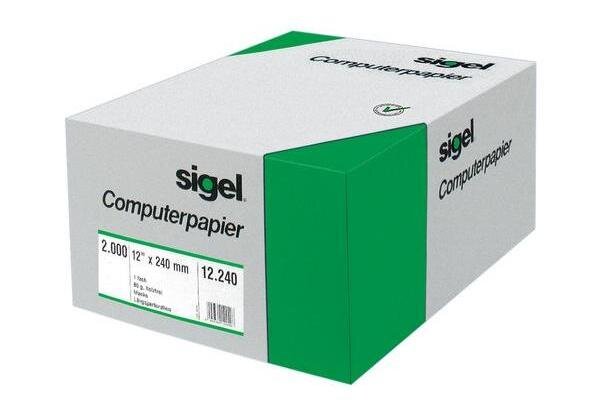 papier listing sans fin  375 x 20 32 cm (8')  simple SIGEL
