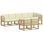vidaXL Ensemble de canapés d'extérieur 8 pc Blanc et crème Polyester