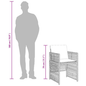 vidaXL Chaises de jardin avec coussins lot de 4 gris résine tressée