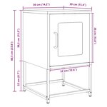 vidaXL Table de chevet noir 36x39x60 5 cm acier laminé à froid