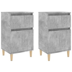 vidaXL Tables de chevet 2 Pièces gris béton 40x35x70 cm
