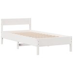 vidaXL Lit bibliothèque sans matelas blanc 90x200cm bois de pin massif
