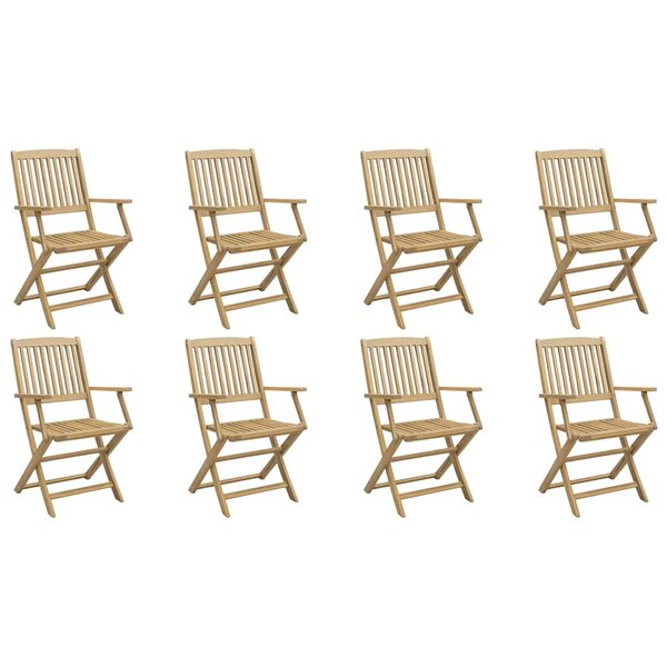 vidaXL Chaises de jardin pliantes lot de 8 54x61x88 cm bois d'acacia