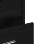 vidaXL Podium avec roue Chêne noir 55 x 55 x 107 cm Bois d'ingénierie