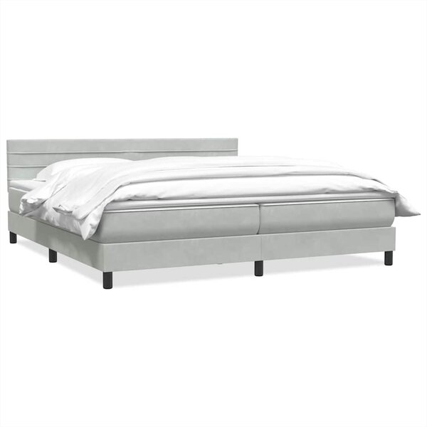 vidaXL Sommier à lattes de lit et matelas gris clair 180x220cm velours