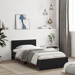 vidaXL Cadre de lit sans matelas avec tête de lit noir 100x200 cm