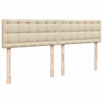 vidaXL Sommier à lattes de lit avec matelas Crème 180x200 cm Tissu
