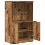 Buffet vidaXL avec lumières LED Bois ancien 60x37x100 cm