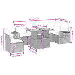 vidaXL Salon de jardin avec coussins 7 Pièces beige résine tressée