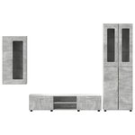 vidaXL Ensemble meuble TV FLORIN Gris béton Bois d'ingénierie