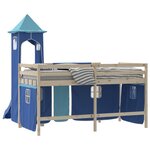 vidaXL Rideaux pour lit mezzanine avec tour bleu polyester