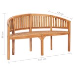 vidaXL Salon de jardin 3 Pièces en forme de banane Bois de teck solide
