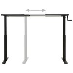 Cadre de Bureau table poste de travail meuble d'ordinateur informatique étude en hauteur réglable avec manivelle manuel noir 02_0023977