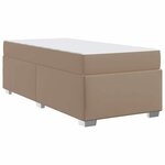vidaXL Cadre de lit avec matelas Cappuccino 100 x 200 cm tissu