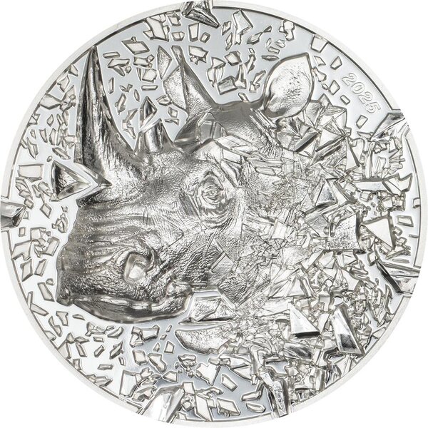 Pièce de monnaie en Argent 20 Dollars g 93.3 (3 oz) Millésime 2025 Silver Burst RHINO (PRÉCOMMANDE)