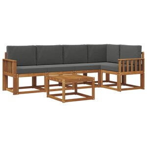 vidaXL Ensemble de canapés d'extérieur 6 Pièces Naturel et Anthracite